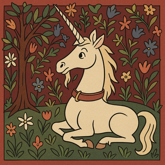 medieval unicorn tapestry unicorn folklore illustration