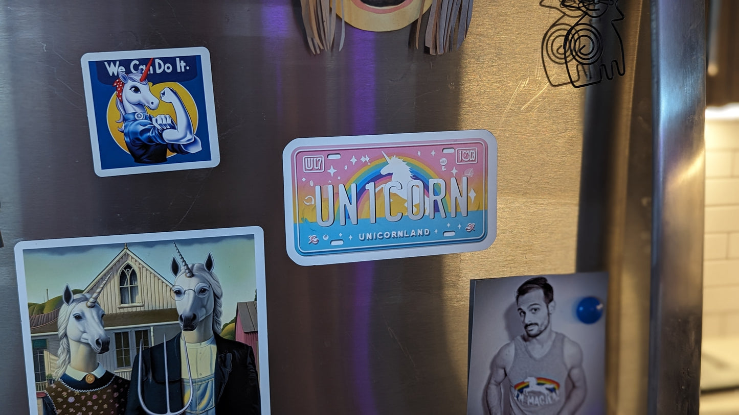 Unicornland License Plate Magnet