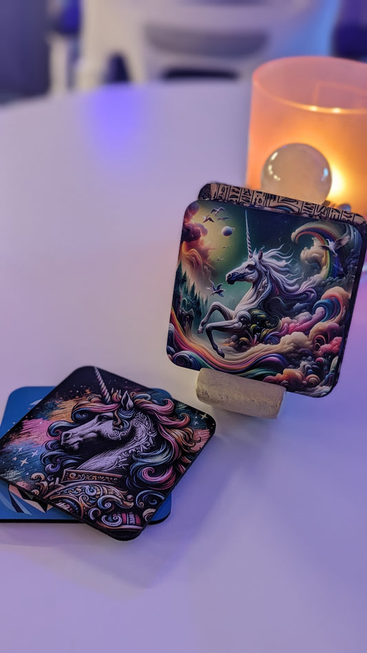 Surrealism Unicorn Coaster