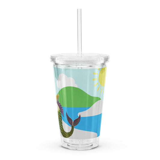 Unicorn Mermiad Plastic Tumbler