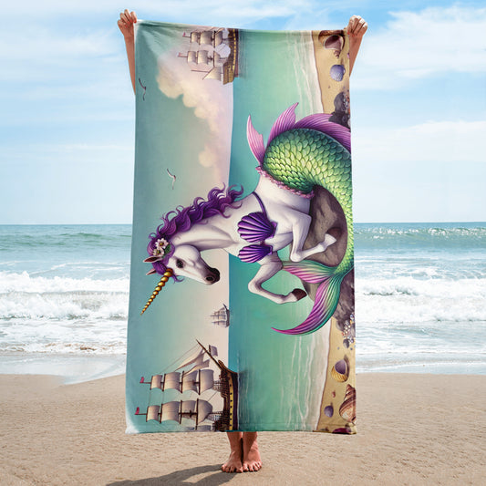 Unicorn Mermaid Beach Towel