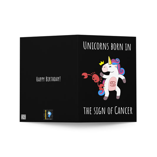 Unicorn Cancer Zodiac Greeting Card by #unicorntrends