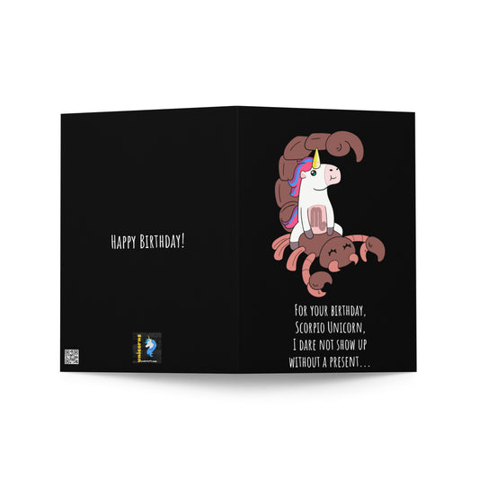 Unicorn Scorpio Birthday Greeting Card by #unicorntrends