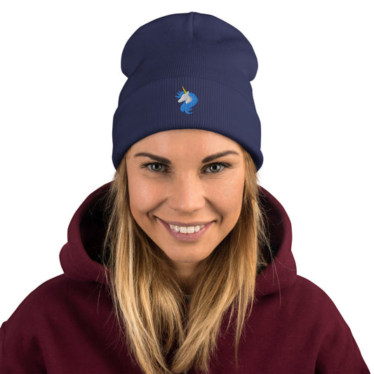 Unicorn Logo Embroidered Beanie by #unicorntrends