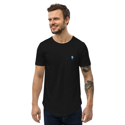 Logo Men's Curved Hem T-Shirt by #unicorntrends