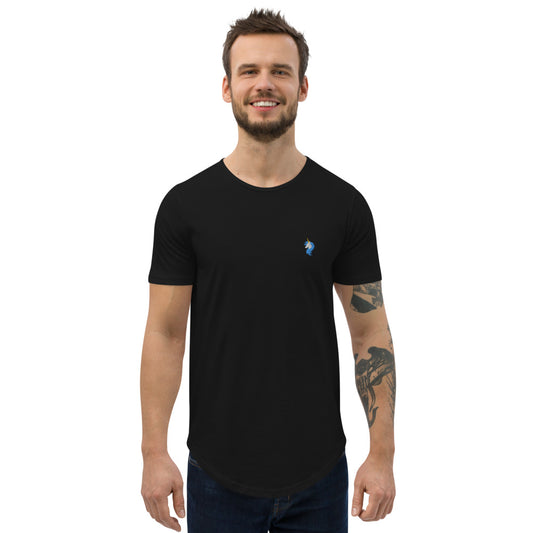 Logo Men's Curved Hem T-Shirt by #unicorntrends