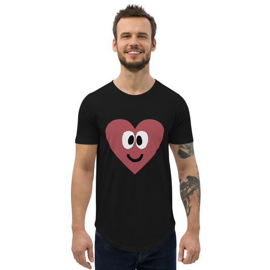 Heart Men's Curved Hem T-Shirt by #unicorntrends