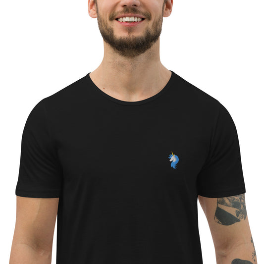 Logo Men's Curved Hem T-Shirt by #unicorntrends