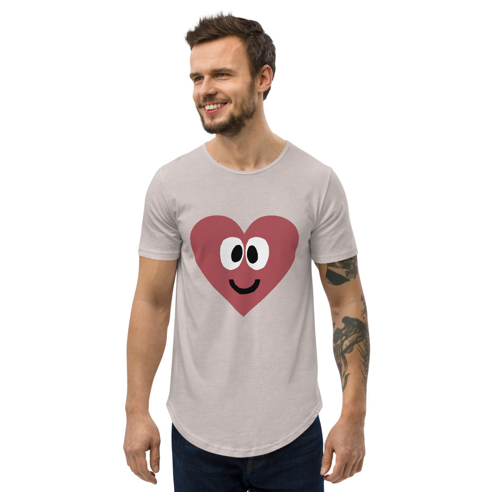 Heart Men's Curved Hem T-Shirt by #unicorntrends