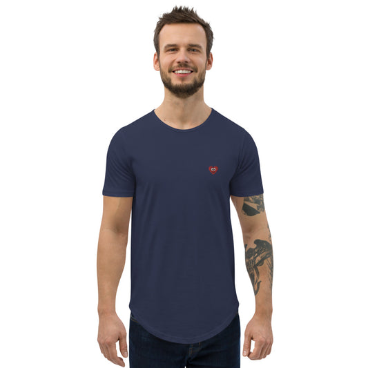 Heart Men's Curved Hem T-Shirt by #unicorntrends