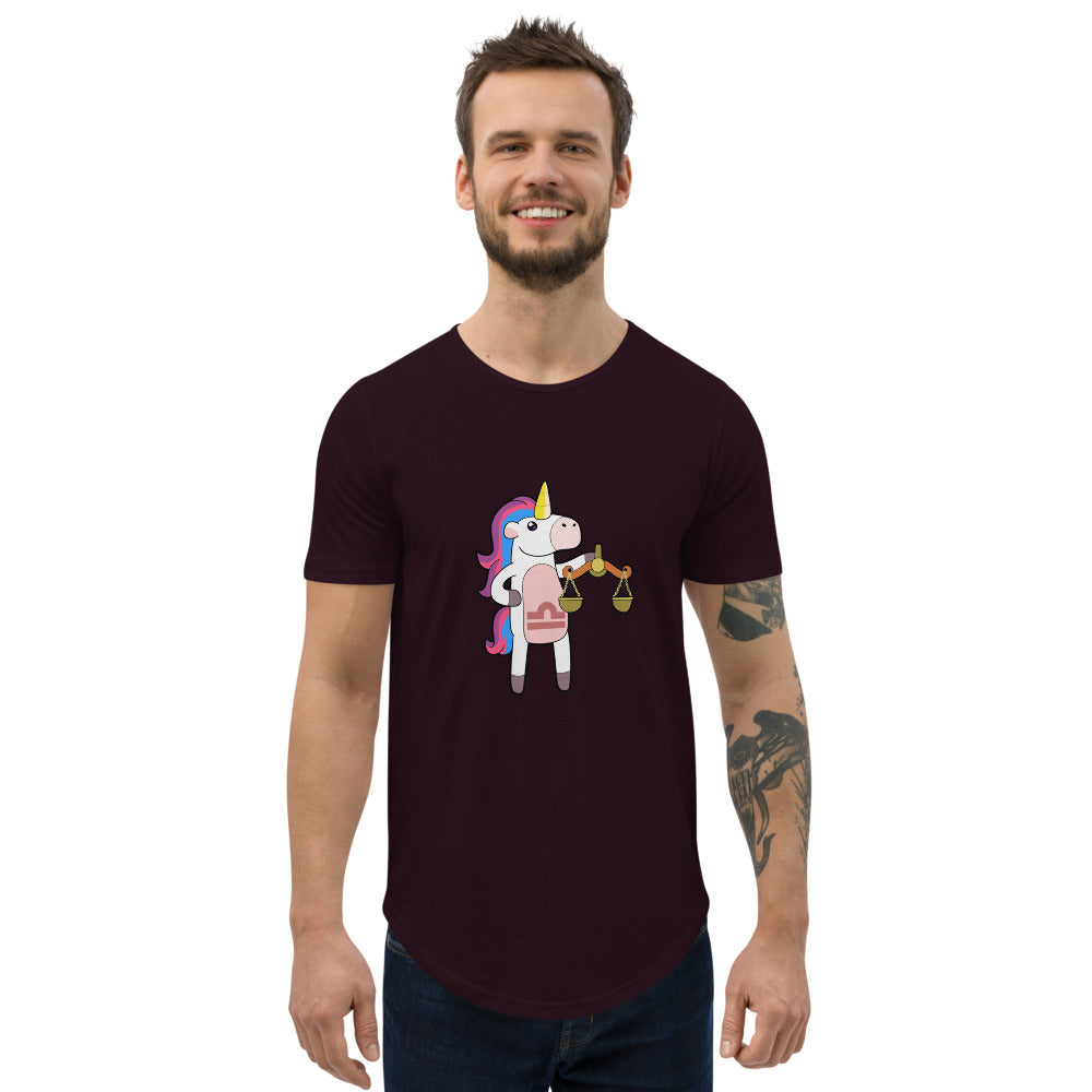Libra Unicorn Men's Curved Hem T-Shirt by #unicorntrends