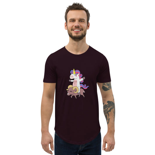 Aries Unicorn Men's Curved Hem T-Shirt by #unicorntrends