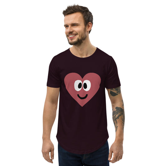 Heart Men's Curved Hem T-Shirt by #unicorntrends