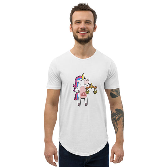 Libra Unicorn Men's Curved Hem T-Shirt by #unicorntrends