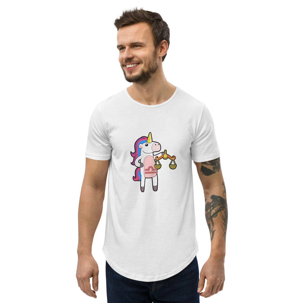 Libra Unicorn Men's Curved Hem T-Shirt by #unicorntrends
