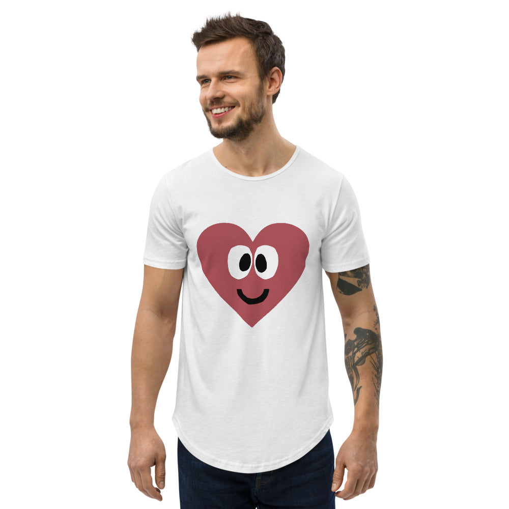 Heart Men's Curved Hem T-Shirt by #unicorntrends