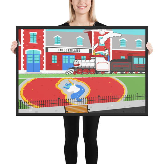 Unicornland Framed Poster by #unicorntrends