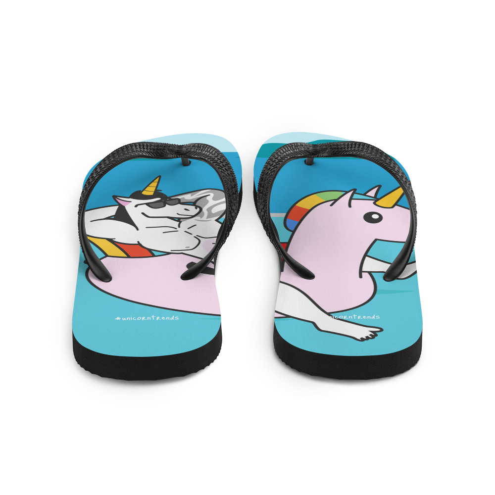 #unicorntrends Unicorn Pool Day Flip Flops