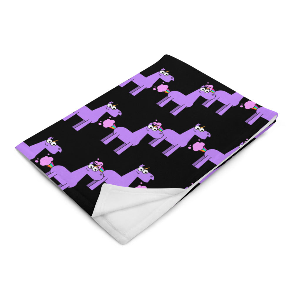 Unicorn Farts Throw Blanket