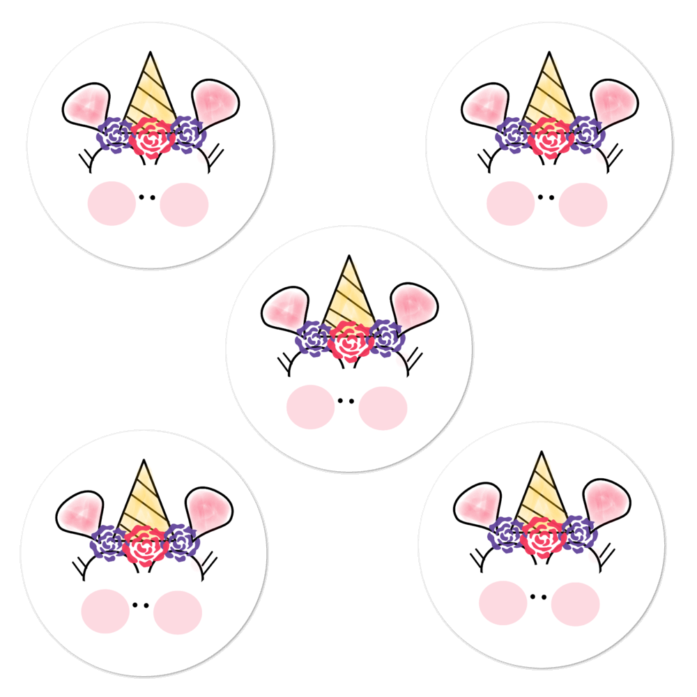 Basic Party Time Unicorn Sticker Set of 5 by #unicorntrends