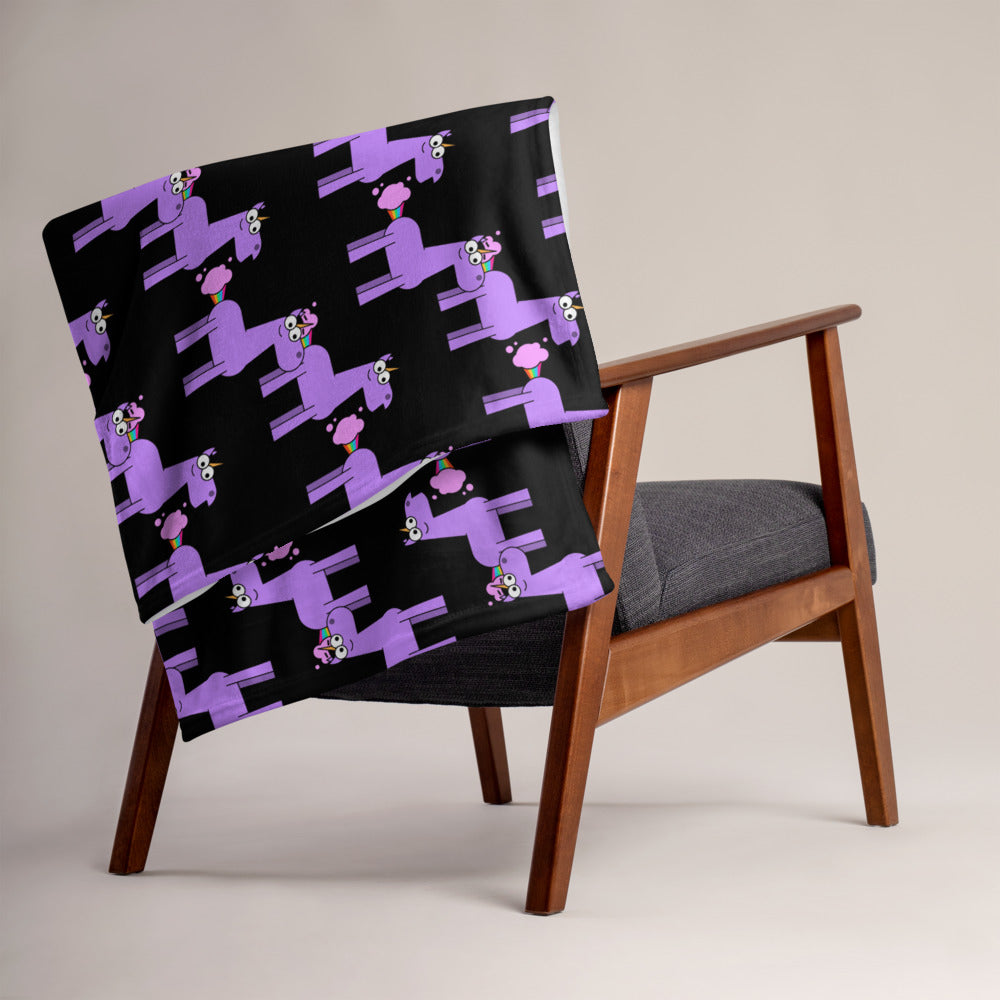 Unicorn Farts Throw Blanket
