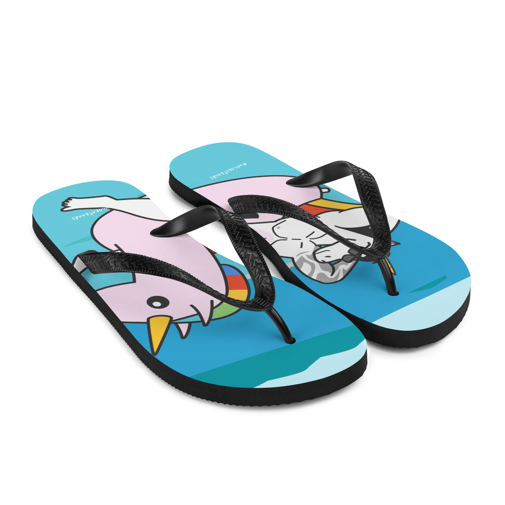 #unicorntrends Unicorn Pool Day Flip Flops