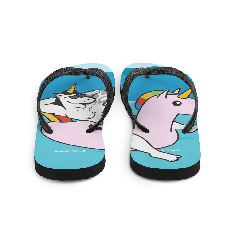 #unicorntrends Unicorn Pool Day Flip Flops