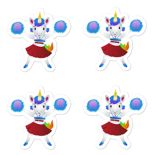 Unicorn Cheerleader Stickers by Sovereign