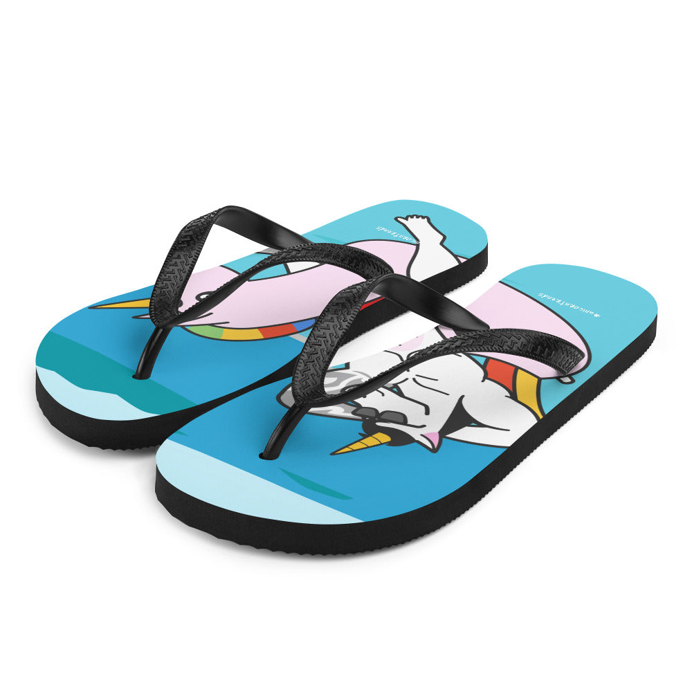 #unicorntrends Unicorn Pool Day Flip Flops