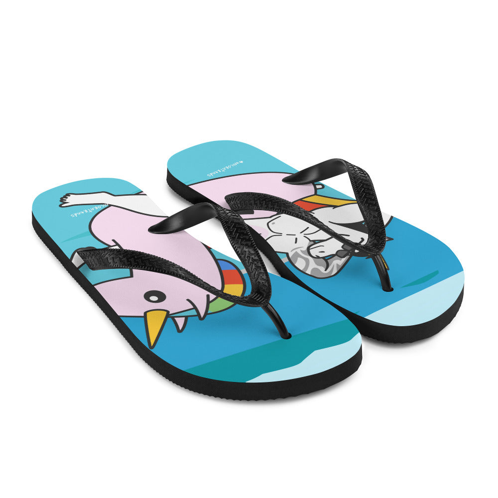 #unicorntrends Unicorn Pool Day Flip Flops