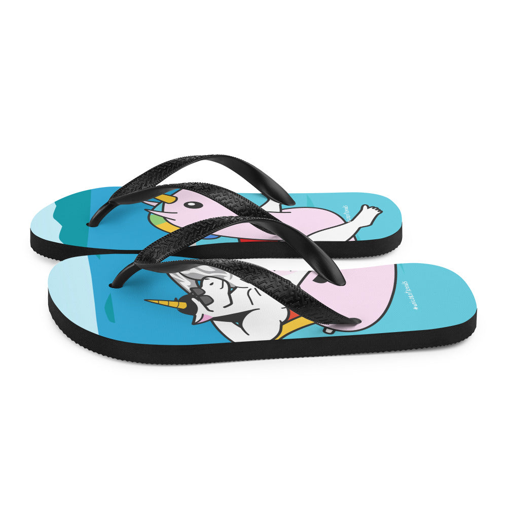 #unicorntrends Unicorn Pool Day Flip Flops