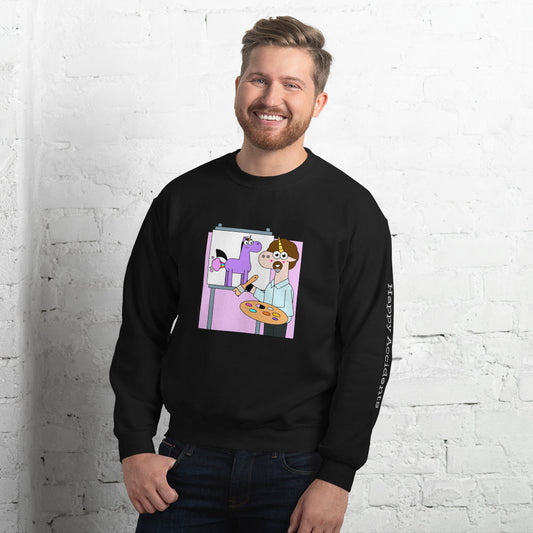 Unicorn Bob Painting Happy Accidents Sweatshirt by Be a Unicorn
