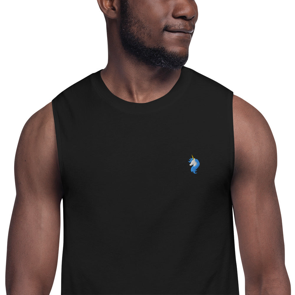 Logo Embroidered Muscle Shirt by #unicorntrends