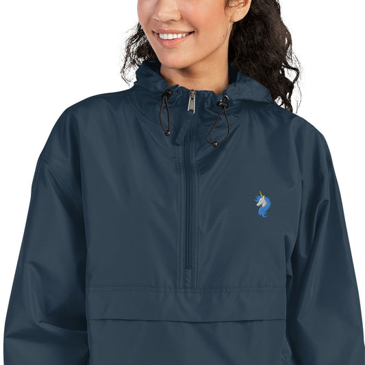 Embroidered Champion Unicorn Logo Packable Wind and Rain Jacket by #unicorntrends