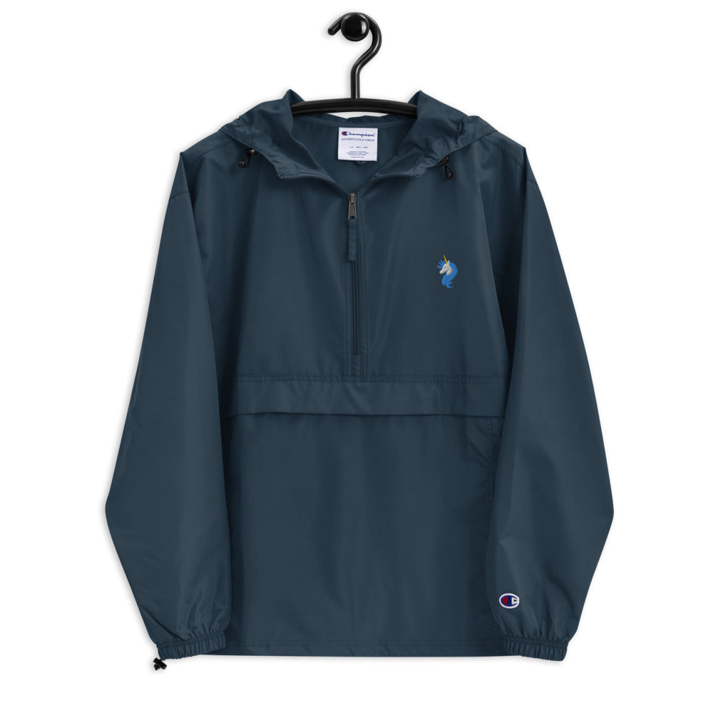 Embroidered Champion Unicorn Logo Packable Wind and Rain Jacket by #unicorntrends