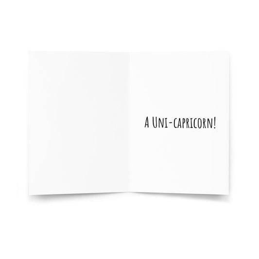 Uni-Capricorn Birthday Greeting Card by #unicorntrends