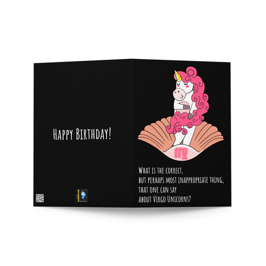 Unicorn Virgo Birthday Greeting Card by #unicorntrends
