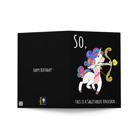Sagittarius Unicorn Birthday Greeting Card by #unicorntrends