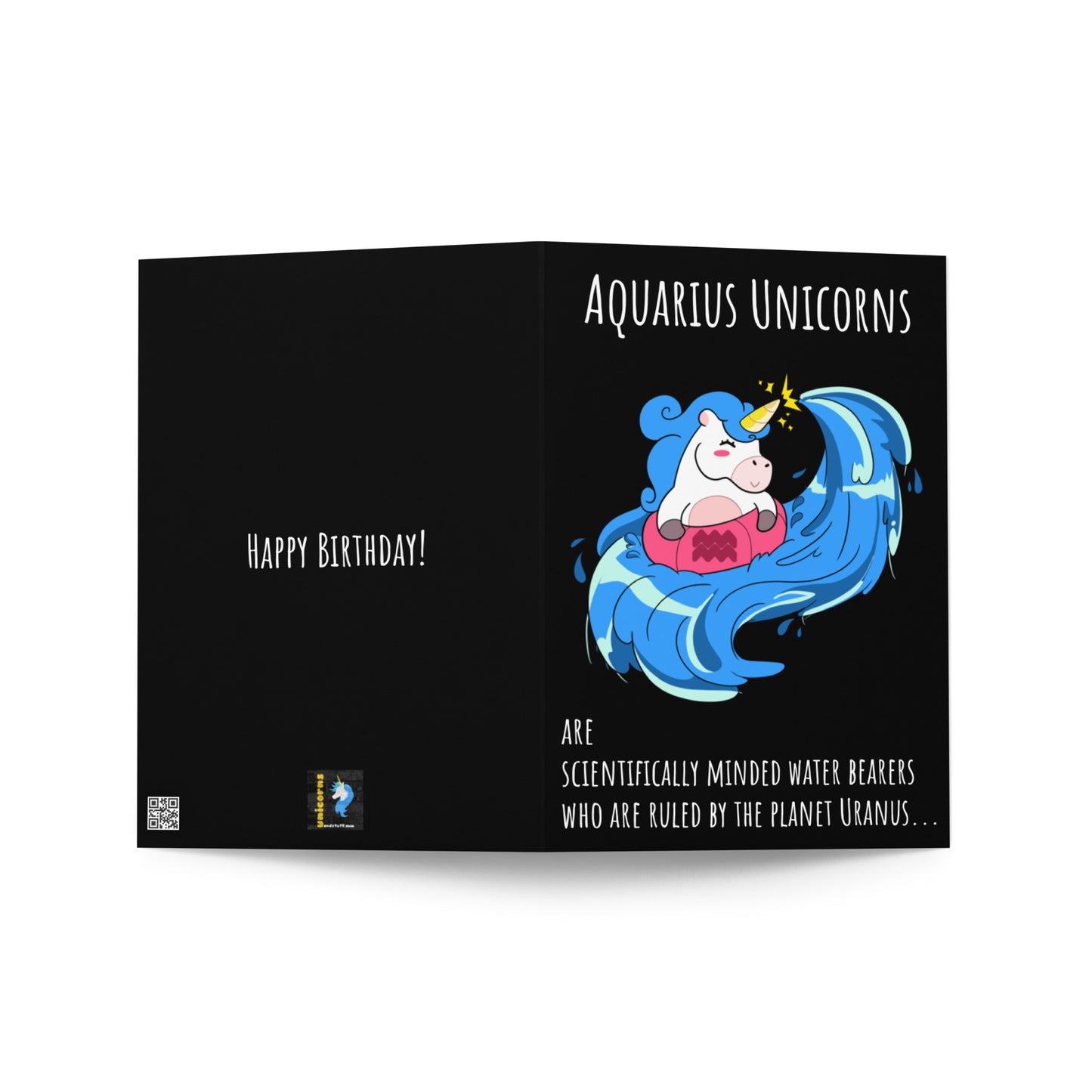 Unicorn Aquarius Birthday Greeting Card by #unicorntrends