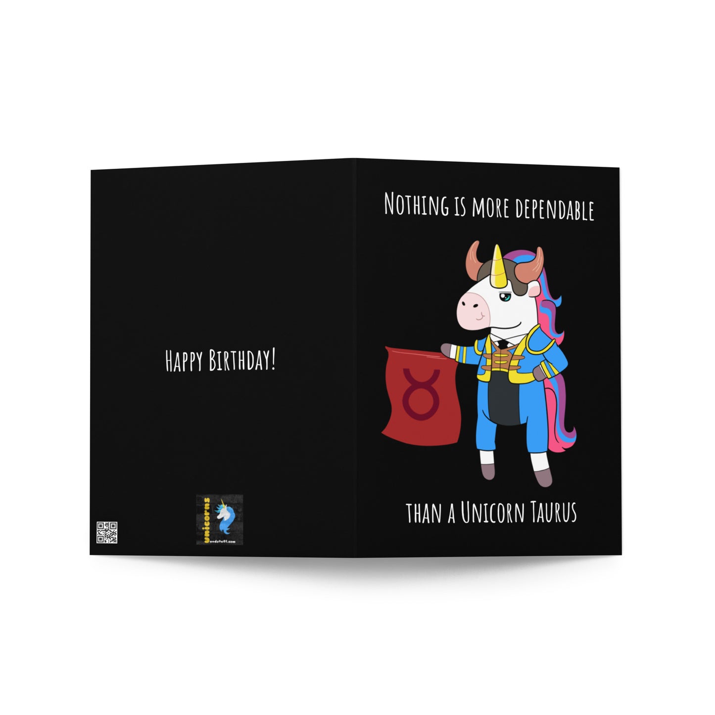 Unicorn Taurus Greeting Card by #unicorntrends