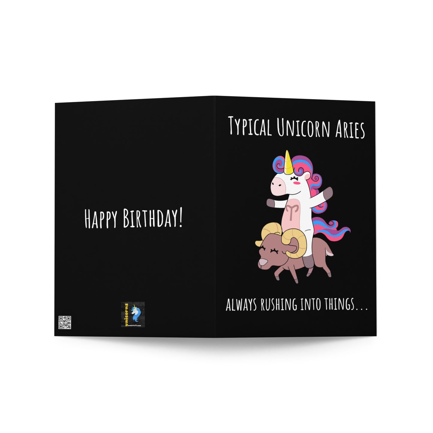 Unicorn Aries Birthday Greeting Card by #unicorntrends