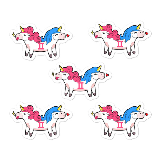 Gemini Unicorn Sticker Set