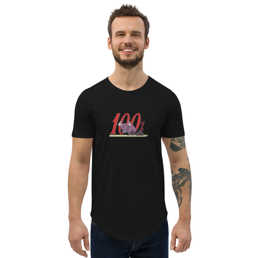 100% BS Men's Curved Hem T-Shirt by #unicorntrends