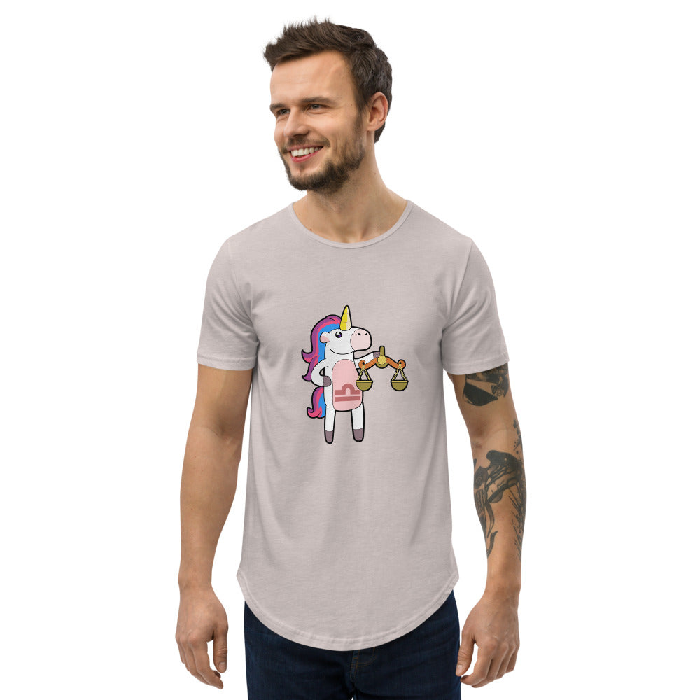 Libra Unicorn Men's Curved Hem T-Shirt by #unicorntrends