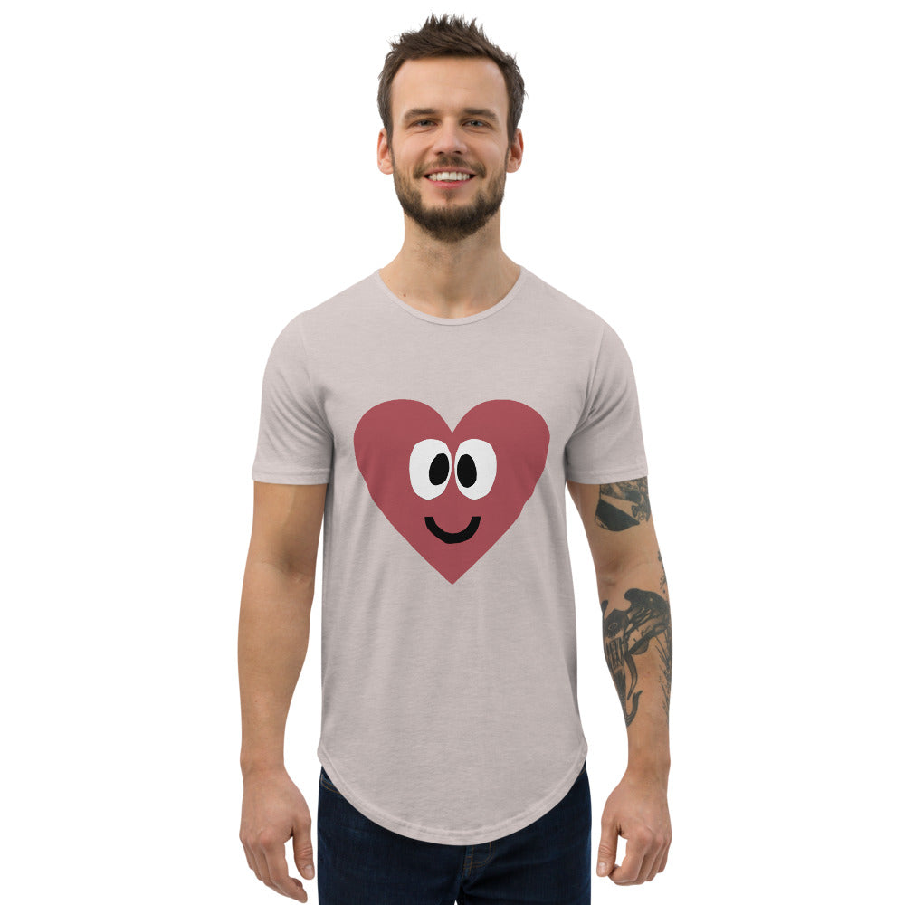 Heart Men's Curved Hem T-Shirt by #unicorntrends