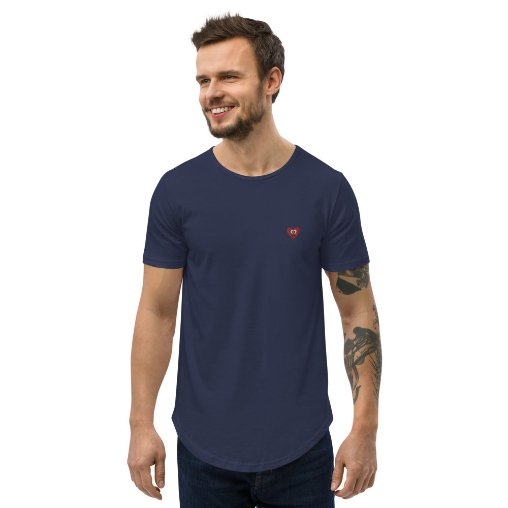 Heart Men's Curved Hem T-Shirt by #unicorntrends