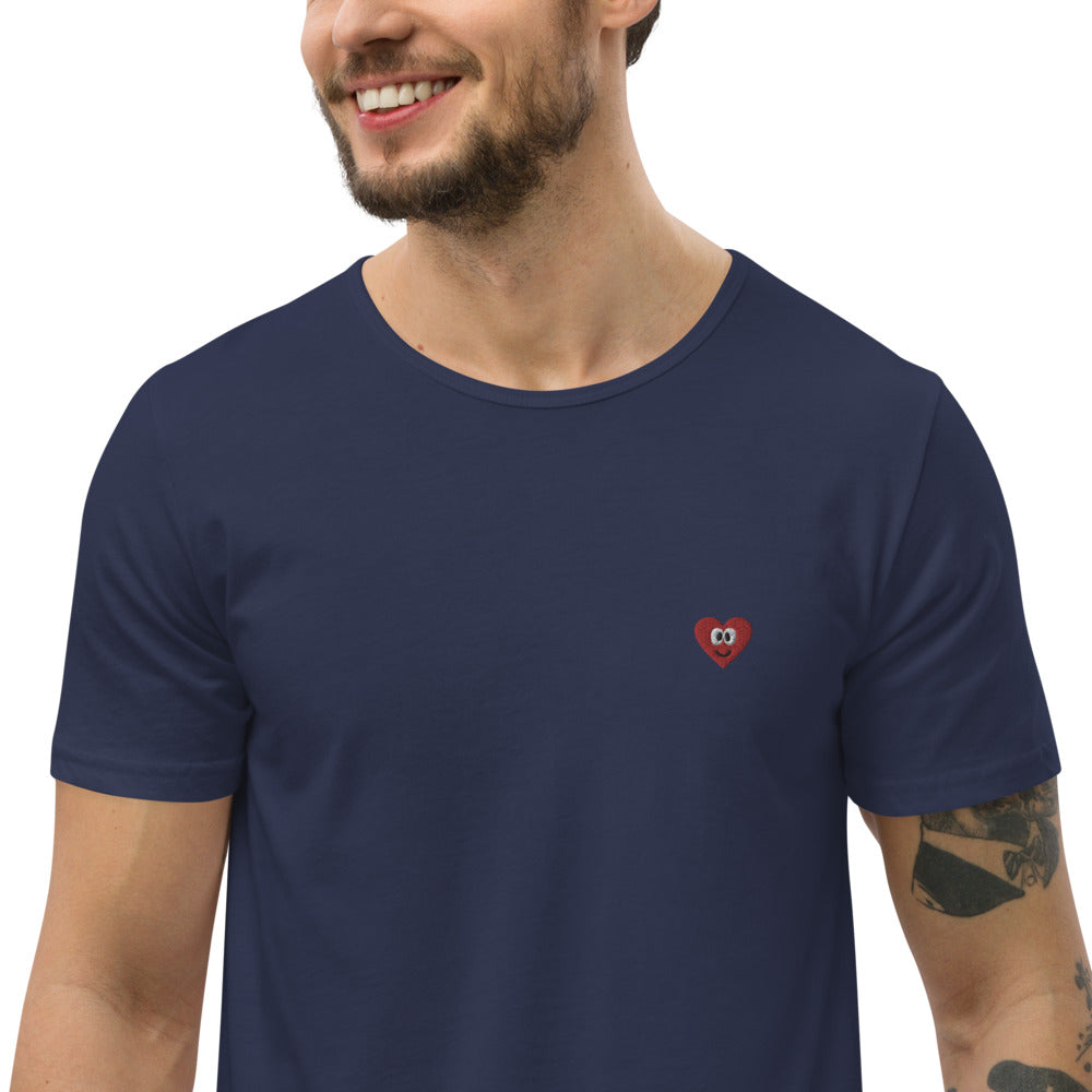 Heart Men's Curved Hem T-Shirt by #unicorntrends