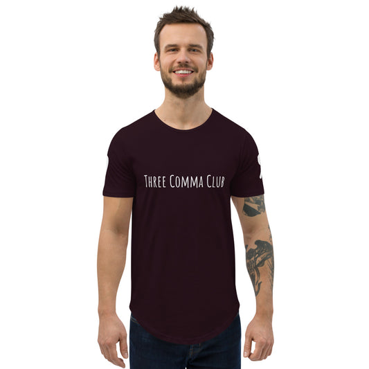 Three Comma Club Curved Hem T-Shirt by #unicorntrends