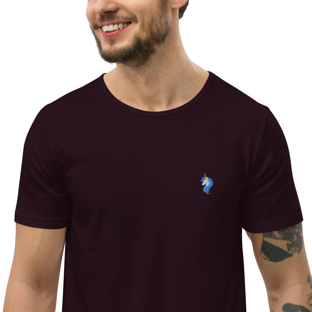 Logo Men's Curved Hem T-Shirt by #unicorntrends