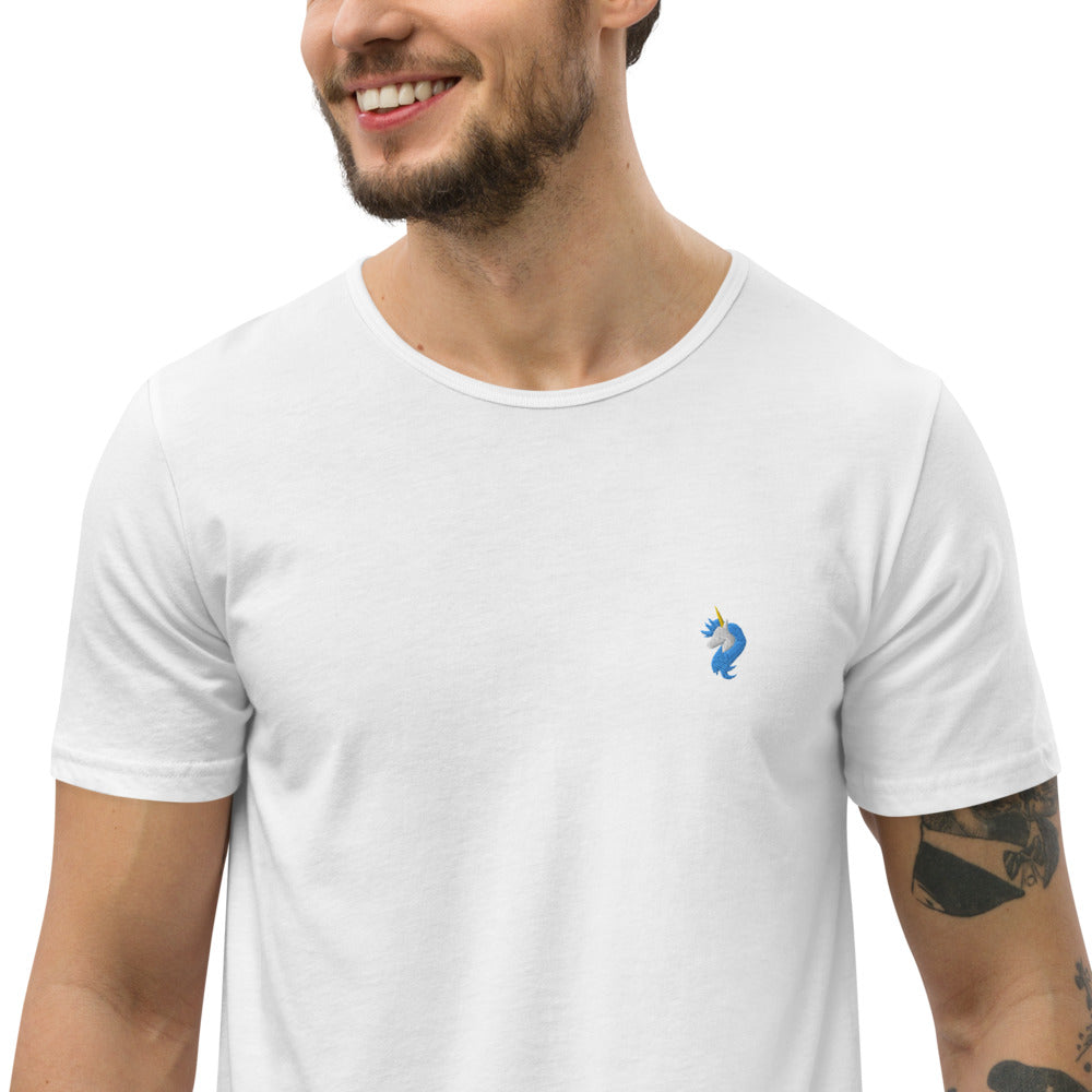Logo Men's Curved Hem T-Shirt by #unicorntrends